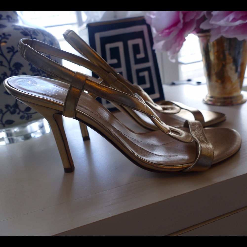 Kate Spade Gold Heels - Picture 4 of 4